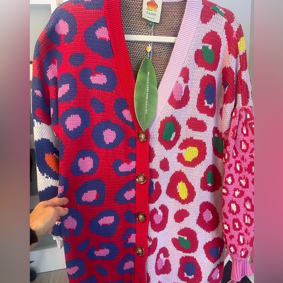 FARM Rio Multicolor Leopard Print Cardigan - Picture 5 of 5